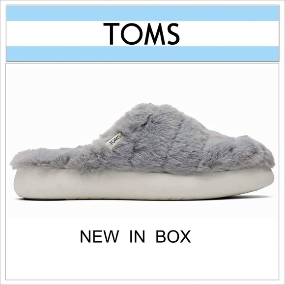 TOMS Alpargata Mallow Mule Shoes Slippers Sneakers Mid Grey NIB - Picture 1 of 8